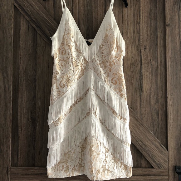 PrettyLittleThing Dresses & Skirts - Pretty Little Thing Fringe & Lace Dress